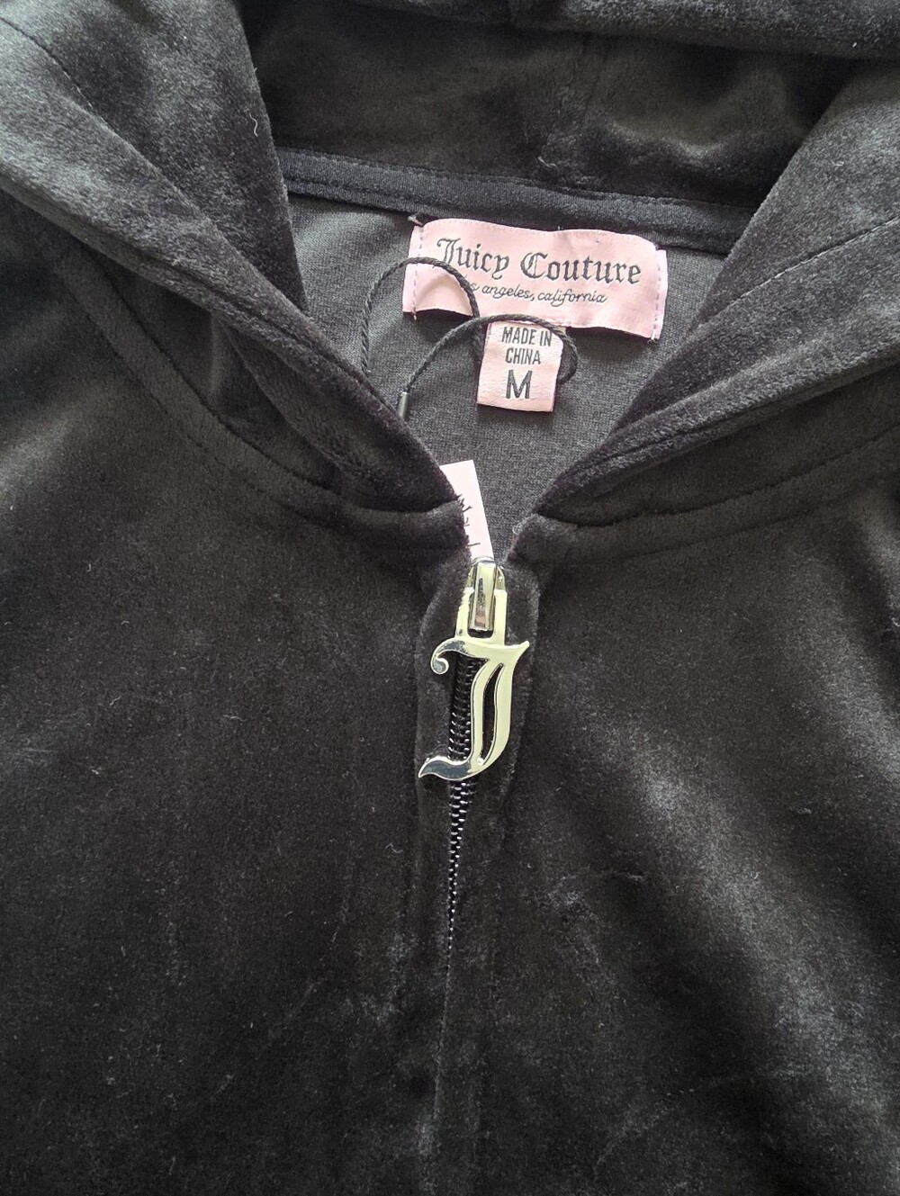 NWT Juicy Couture OG Bling Liquorice Black Velour Tracksuit Set Rhinestone Logo - Picture 5 of 15